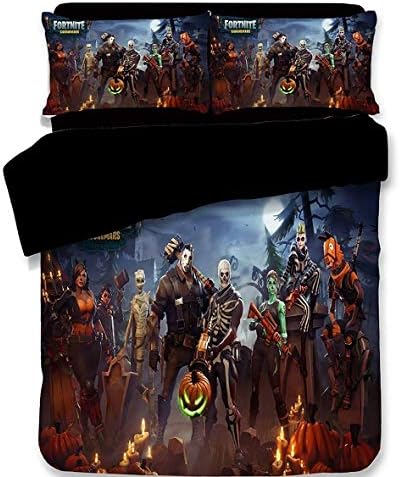 Fortnite Battle Royale Game Pattern Bedding Set Single/Double Size for Kids & Teens,3 Pcs Fortnite Heroes Print Duvet Cover Set with Two Pillow Cases,(No Comforter),Fortnite#2,Single