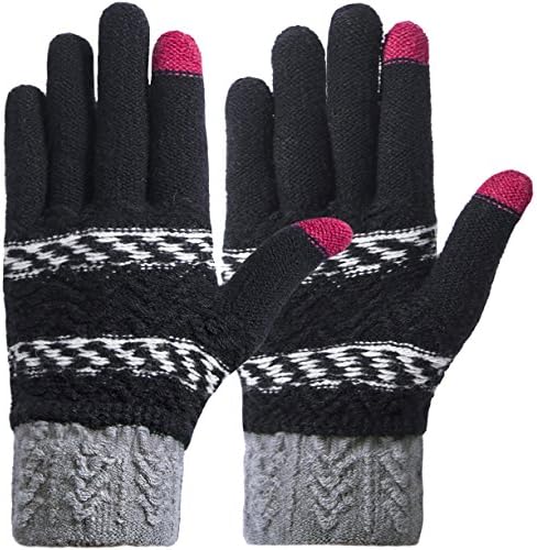 Darller Women Winter Touch Screen Gloves Knit Texting Gloves Touchscreen Mittens