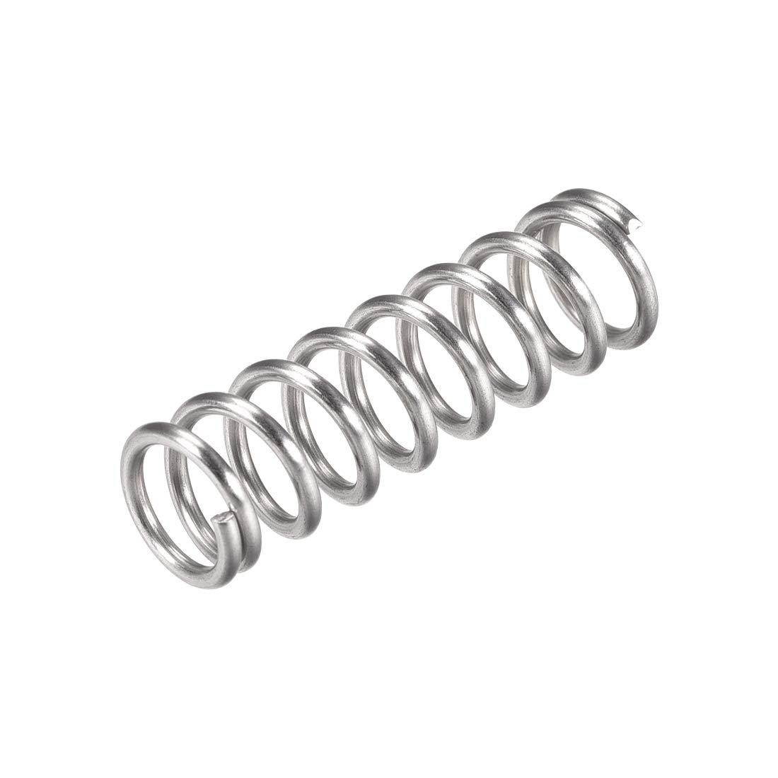 sourcing map Compression Spring,304 Stainless Steel,12mm OD,1.6mm Wire Size,22mm Compressed Length,40mm Free Length,63.2N Load Capacity,Silver Tone,10pcs