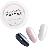 Daily Charme Magic White Nail Chrome Powder (White) 1g, Pearlescent Nail Chrome Powder, Glazed Donut, Nail Art Decoration, Home DIY/Nail Salon Manicure