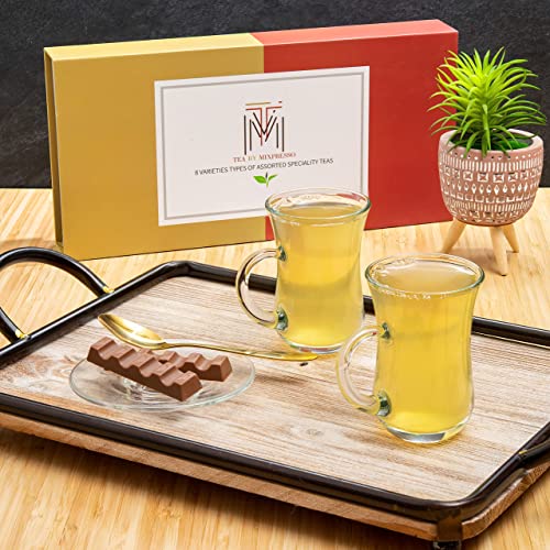 Top 8 Favorites Loose Leaf Tea Sampler, Assorted Variety Tea Box Set, With Earl Grey Tea, Oolong Tea, Jasmine Tea & Assam Black Tea, Single Steeps Tea Chest Gift Teas Box By Mixpresso