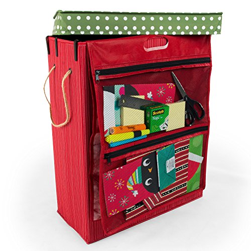 Santas Bags Decorated Holiday organizer. Gift Bag, Tissue, and Accessory Storage Box