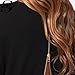 Halife Women's Round Neck Long Sleeve Back Zipper T-Shirt Tops (L, Black)