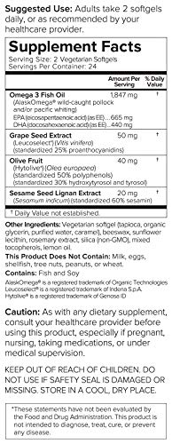 Smarter Omega 3 Fish Oil - Mediterranean Omega 3 Essential Fatty Acids Supplement | Helps Lower LDL Levels and Promotes a Healthy Cardiovascular System | Preserved in Veggie Softgels (24 Servings)