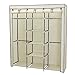SONGMICS Portable Clothes Closet, Non-Woven Fabric Wardrobe with 2 Hanging Rods, 9 Storage Shelves, Storage Organizer, Beige URYG12M