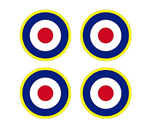 Set of 4 Remote Control (RC9) Yellow Red Blue White RAF Roundels 2 3/4
