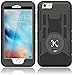 iPhone 6 case, Kaptron (TM) iPhone 6S hybrid dual layer combo armor defender protective case with kickstand and belt clip for iPhone 6S / 6 (Black)