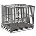 LUCKUP Heavy Duty Dog Cage Metal Kennel and Crate for Medium and Large Dogs, Pet Playpen with Four Wheels,Easy to Install,42 inch,Black