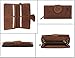 RUSTIC TOWN Genuine Leather Bifold Clutch Wallet - Card Pockets for Billfold, Cash, Coin Gift for Ladies Women