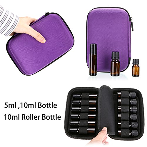 Hipiwe Hard Shell Essential Oil Carrying Case Holds 12 Bottles (Can