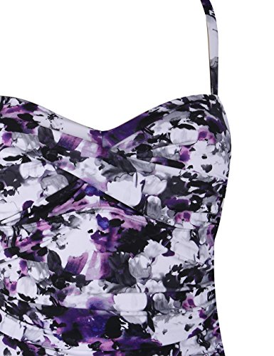 image for Hilor Women's One Piece Swimsuits Tummy Control Swimwear Ruffle Swimdr