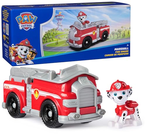PAW Patrol, Marshall’s Firetruck, Toy Vehicle with Collectible Action Figure, Sustainably Minded Kids Toys for Boys & Girls Ages 3 and Up