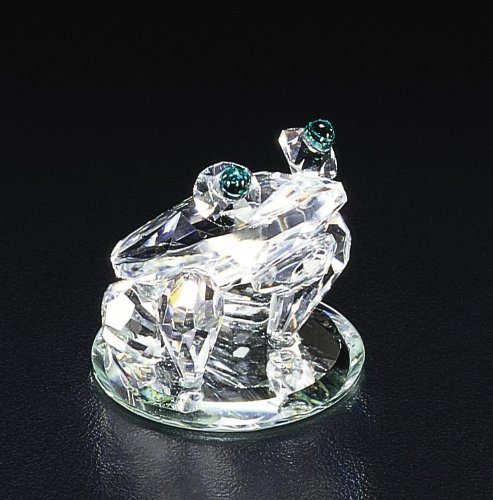 CRYSTAL WORLD Freddy Frog - Handcrafted Full-Cut Crystal Collectible Figurine