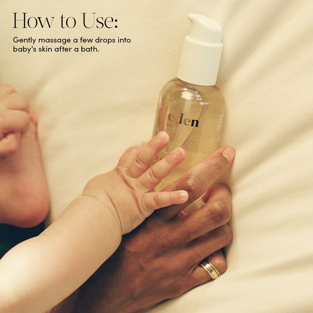 Evereden Soothing Baby Massage Oil, 4 fl oz & Nourishing Baby Face Cream, 1.7 oz | 2 Item Bundle Set | Clean and Unscented Baby Care
