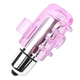 Mini Bullet Vibrator Nubby Finger Massager - Bombomda Ribs Style Tickler Vibrating Fun Fingertip Vibe Sex Toy for Women Men Lover Couple