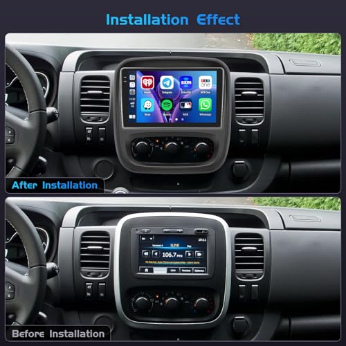 Inefala 4+128G 9'' Android 15 Car Radio for Renault Trafic 3/Opel Vivaro B | Radio with Wireless Carplay and Android Auto Link Mirror Radio FM/RDS GPS WIFI BT SWC