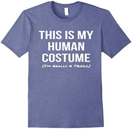 Mens This Is My Human Costume Troll Shirt Mythology Cosplay Tee XL Heather Blue