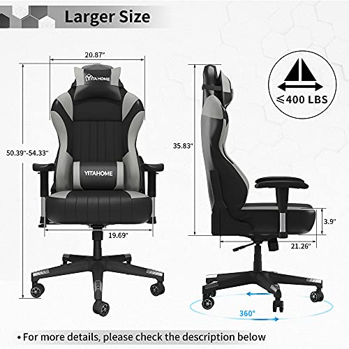YITAHOME 400lb Capacity Gaming Chair with Headrest and Lumbar Support
