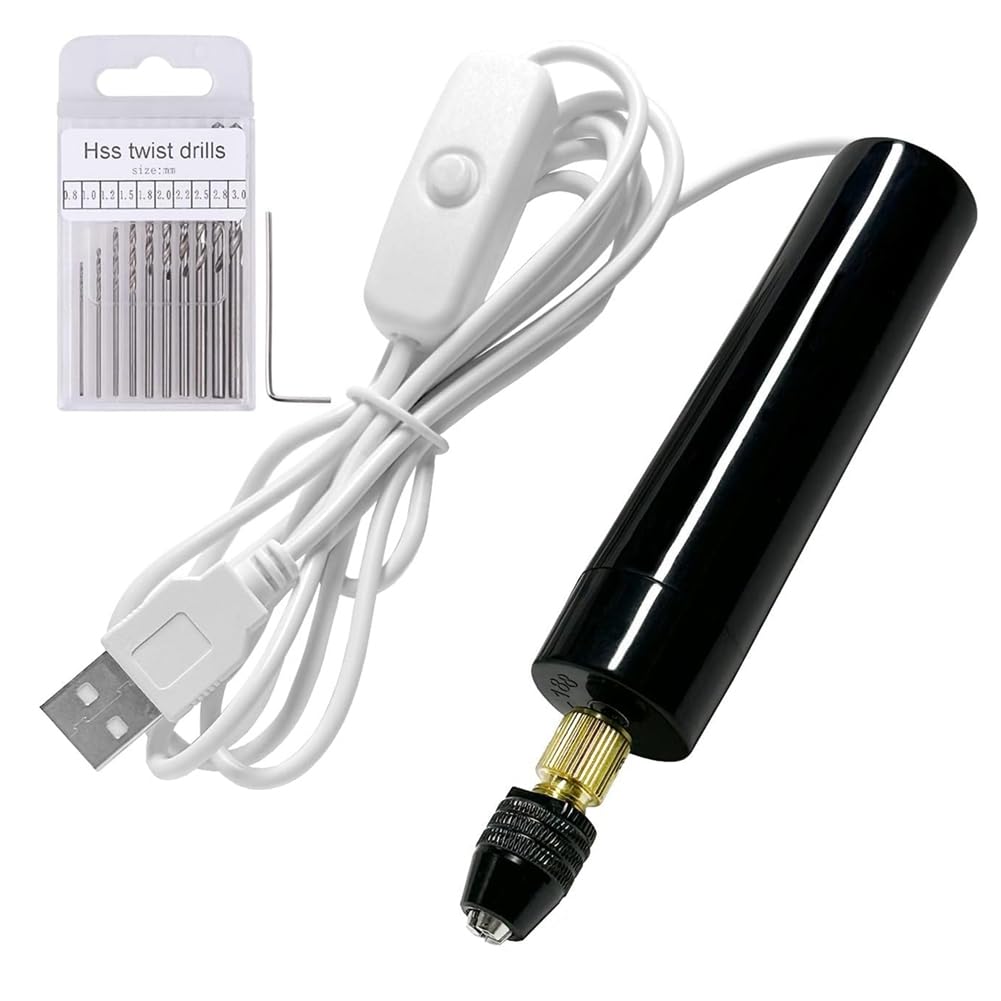 Ginobili Electric Resin Drill Set Multi- Pin Vise Hand Drill Resin Supplies for Resin,Wood, Jewelry, Plastic