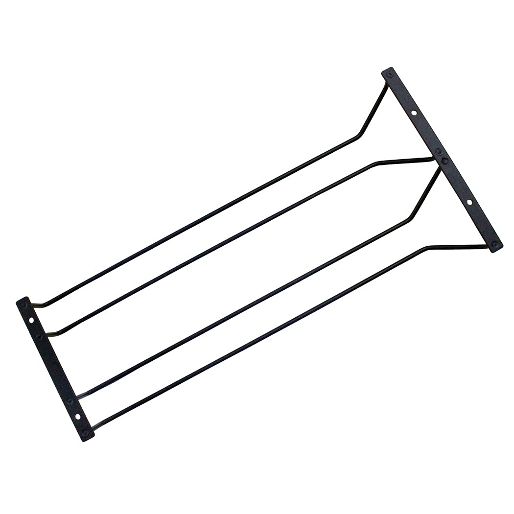 Abcsea 1 Piece Black Wine Glass Holder Under Cabinet, Hanging Stem Wine Glass Holder, Wine Glass Holder, Stemware Rack, 50 cm 2 Rows