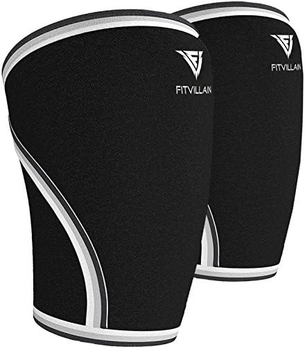 Knee Compression Support Sleeves for Weight Lifting - Gym, Powerlifting, Crossfit, Heavy Squatting, Deadlift Workout Training 7mm Neoprene Ligament Injury Recovery Guard - Men & Women (1 Pair)