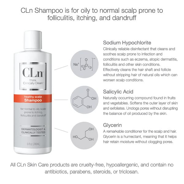 CLN® SHAMPOO FOR Scalp Prone to Folliculitis, Dermatitis, Dandruff