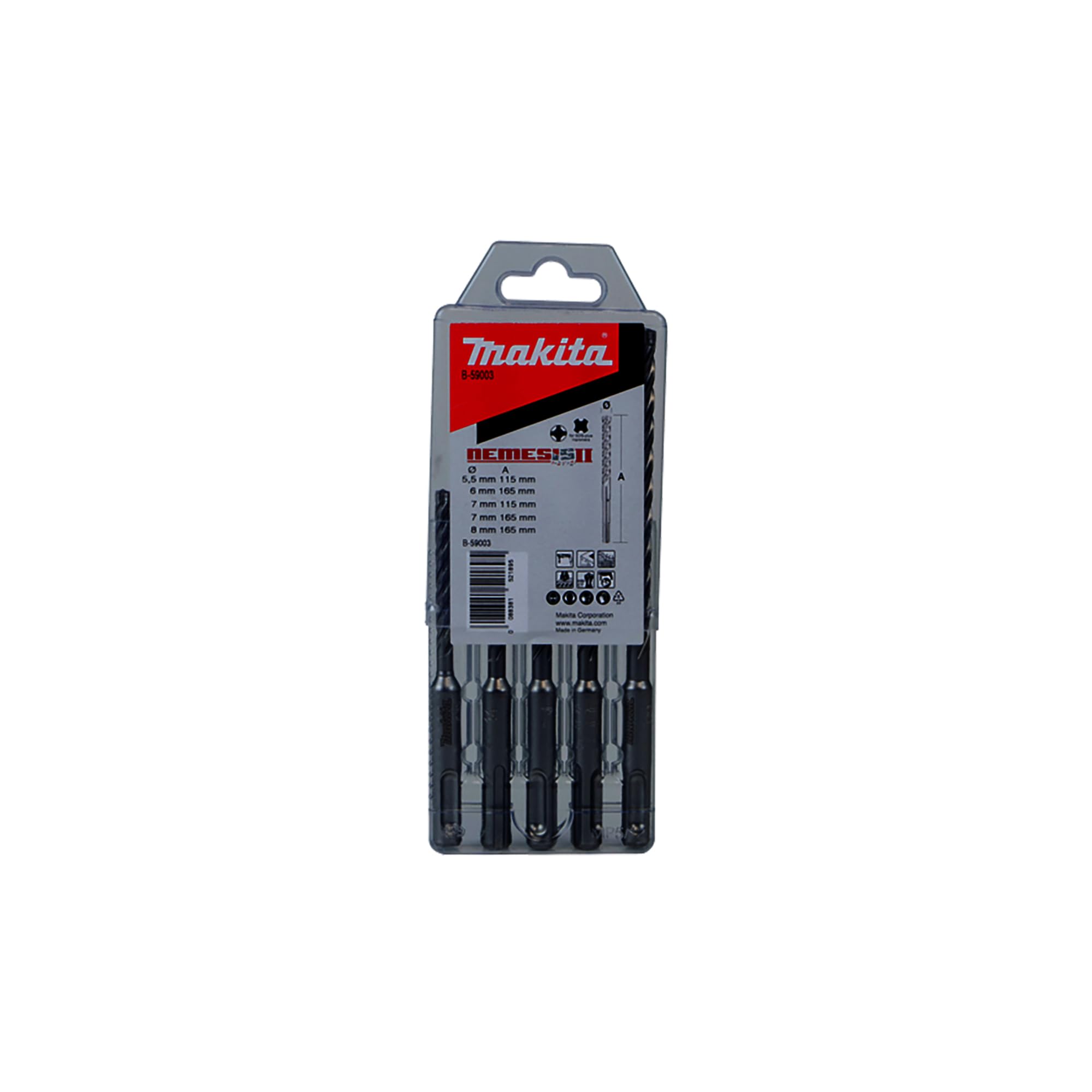 Makita B-59003 5 Piece Nemesis II SDS-Plus Drill Bits