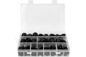 145pcs Nut and Bolt Covers M4 M5 M6 M8 M10 M12 Black Rubber Dome Hex Cover Hardware Fasteners with Transparent Box