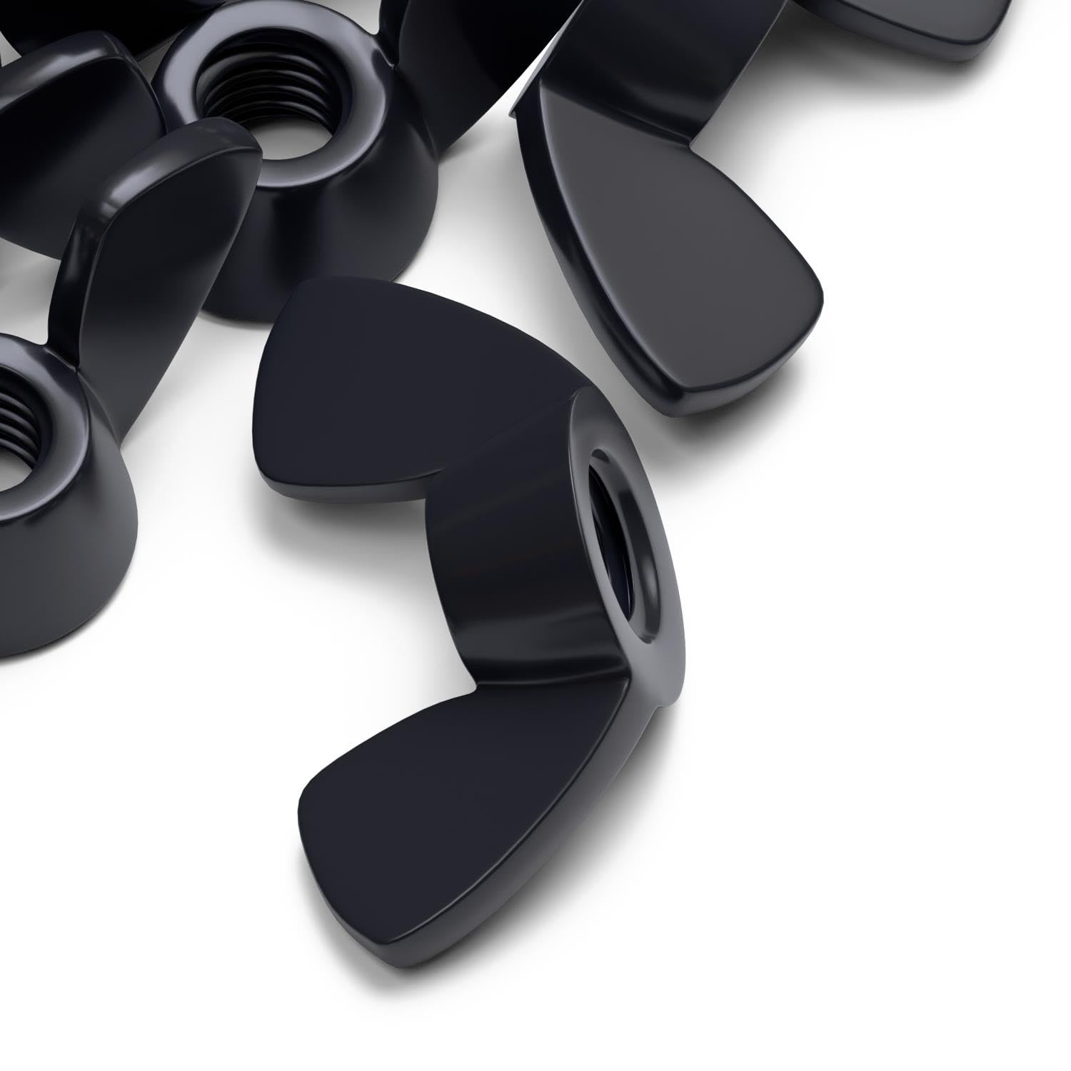Pack of 20 Black Plastic Acrylic M5 Butterfly, Wing Nuts-Acrylic Plastic Screws