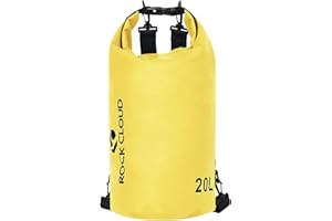 ROCK CLOUD Dry Bag Waterproof 20L Dry Sack for Kayaking Rafting Boating Beach Surfing Swimming Canoe Camping Hiking Fishing Ski, Yellow