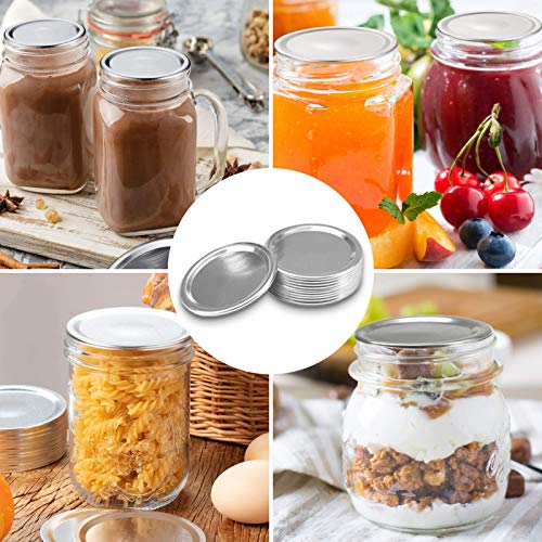 Regular Mouth Canning Lids 48Pcs Canning Lids for Mason Jar, Split-Type Food Grade Material Jar Lids for Canning - Reusable and Leak Proof for Mason Jar 100% Airtight and Secure (68MM, Not Band)