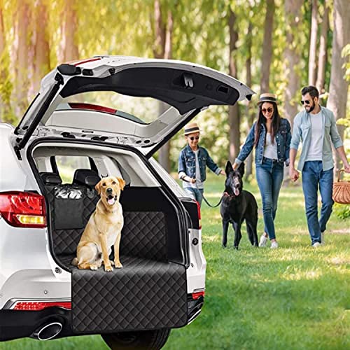 AbaqKalza Funda para Asiento de Perro para Coche y SUV, Forro de Carga para Mascotas Lavable Impermeable Antideslizante para Asiento Trasero Camión Sedán Universal, Protector de Solapa de Parachoques