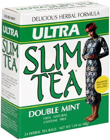 Ultra Slim Tea, Double Mint, Tea Bags, 24-Count Box (Pack of 4)