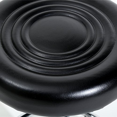 Z ZTDM Adjustable Barber Salon Work Stool Hydraulic Circular Cushion Rolling Chair With Foot Rest (Round with pattern, Black)