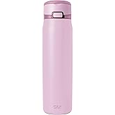 Simple Modern Mesa Loop Water Bottle with Covered Straw and Handle | 30oz Cup Holder Friendly Insulated Stainless Steel Bottles for Travel, Sports and School | Pink Champagne