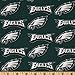 NFL Cotton Broadcloth Philadelphia Eagles Green/Silver/White, Fabric by the Yard