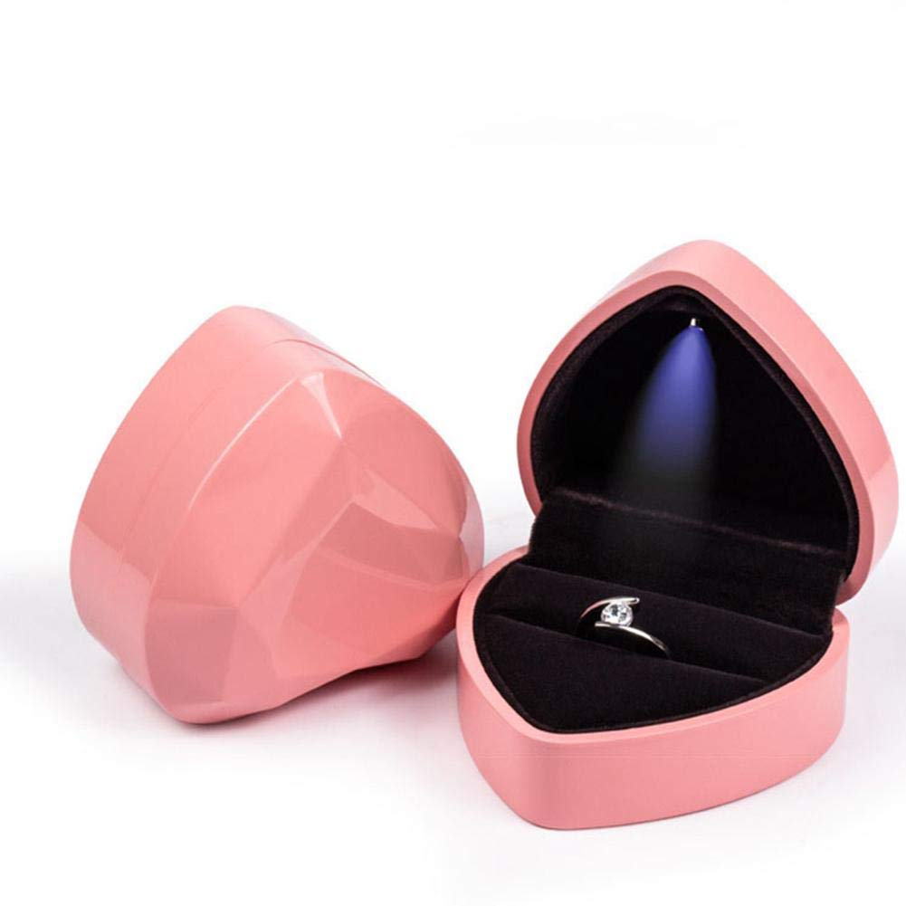 Jewelry Gift Box,LED Light Ring Storage Case,Jewelery