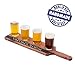 Handmade Deluxe Professional Beer Flight with Chalkboard, 5-Piece