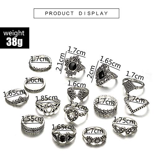 16 PC 2021 Fashion Rings for Women Girls, Personalized Premium Mom Loves You Forever Rings, Diamond Silver Exquisite Wedding Ring Jewelry Gifts Rhinestone Dazzling Ring Gift Size 5-11 (ZT, One Size)