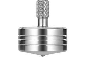 CHEETOP Stainless Steel Spinning Top, Precision Mini Desktop Gyroscope, Kill Time Reduce Stress ADHD Toys, Perfect Balance Gyro (Style 4) Silver