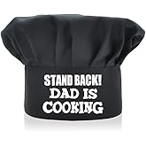 AGMdesign Stand Back! Dad is Cooking Funny Chef Hat, Funny Chef Wear, Adjustable Kitchen Cooking Hat for Men & Women Black, Mother's Day/Father's Day/Birthday Gift for Him, Her, Mom, Dad, Friend