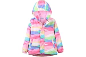 WELAKEN Fleece lined Jackets with Water-Resistance Frabic for Kid's & Toddler II Girl's Rain Jacket & coats