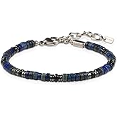 Casvia Handmade Mens Bracelets with Rare Natural Lapis Lazuli Hematite and Black Agate the Premium Bracelets for Men as Exceptional Mens Jewelry for Unrivaled Style and Energy enhancing Appeal