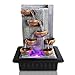 SereneLife Multi Tiered Desktop Electric Water Fountain Decor w/ LED - Indoor Outdoor Portable Tabletop Decorative Zen Meditation Waterfall Kit Includes Submersible Pump & 12V Adapter - SLTWF85LED