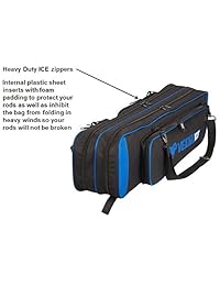 Vexan ICE   Caña de pescar y bolsa de aparejos de pesca de 36.0 in, funda semi suave y caja de varillas de pesca de varias piezas Se adapta a barras de hasta 36.0 in.