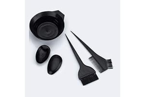 Petiy Beauty Hair Dye Color Brush and Bowl Set, Hair Color Brush Mixing Bowl Kit Perfect Tools for Hair Tint Dying Coloring Applicator - Dye Brush & Comb/Mixing Bowl/Tint Tool/Earmuffs (4 PCS)