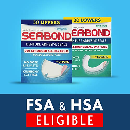 Sea Bond Secure Denture Adhesive Seals Multipack, Zinc Free, All Day Hold, Mess Free, Original