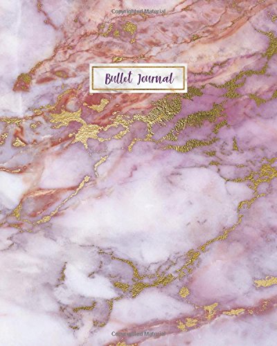 Bullet journal: rose gold marble violet agate, 160 dot …