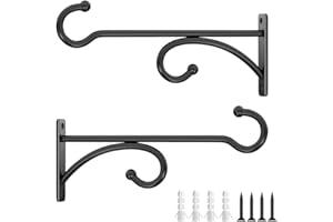 2 Pack 8-Inch Planter Hooks for Hanging Plants,Heavy Duty Plant Hanger Hook,Indoor Outdoor Use,Sturdy Plant Wall Hooks,Bracke