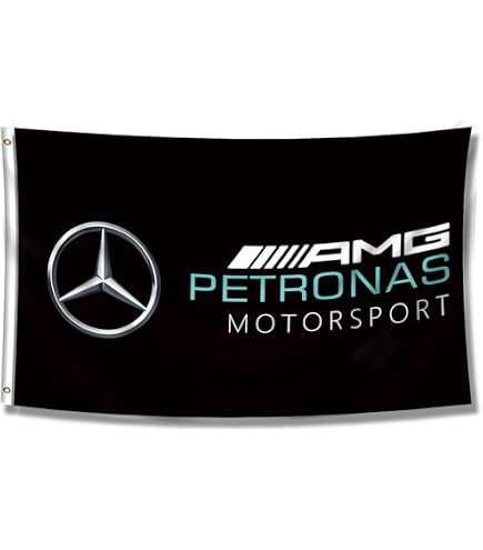 Mercedes AMG Petronas Formel 1 Team-Flagge – 90x120 Cm, Aus 100% Polyester, Mit Gedrucktem Logo